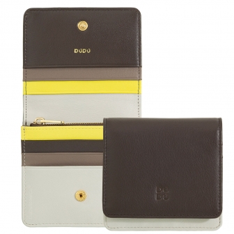 Итальянский цветной кожаный кошелек DuDu серии Flores