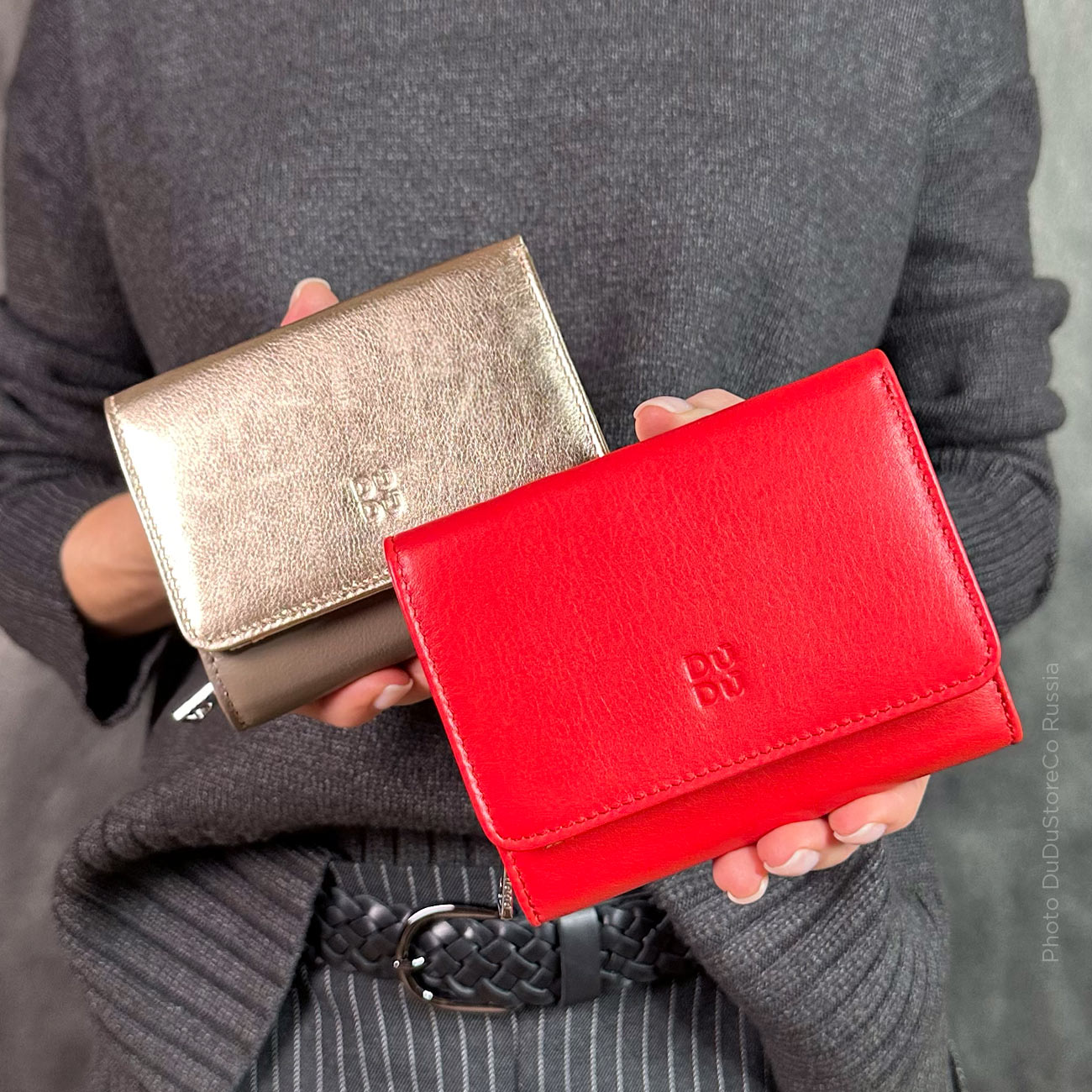 Итальянский цветной кожаный кошелек DuDu серии Pemba