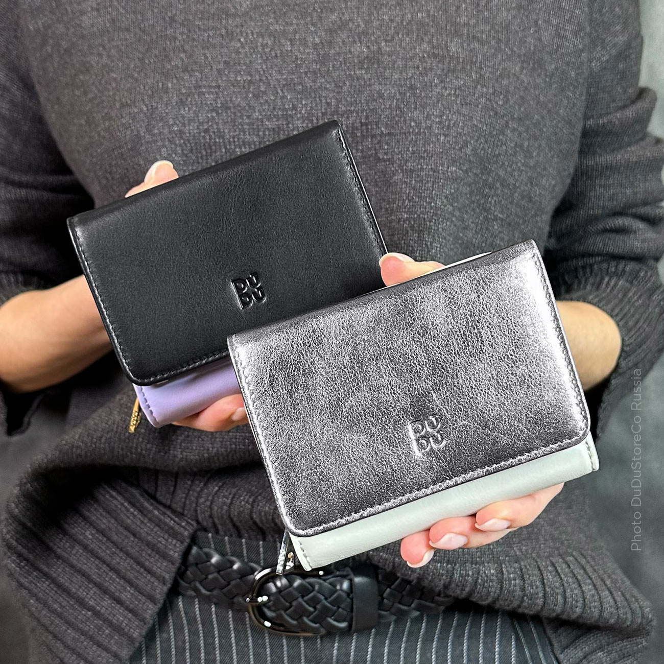 Итальянский цветной кожаный кошелек DuDu серии Pemba