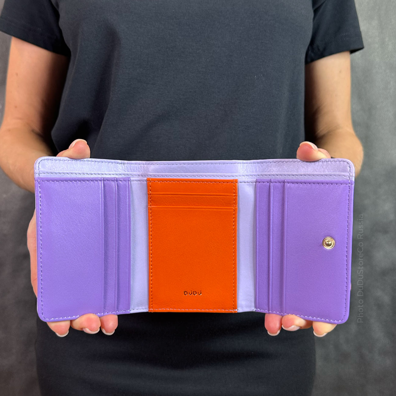 Итальянский цветной кожаный кошелек DuDu серии Pemba