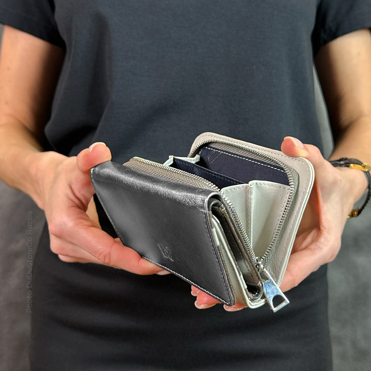 Итальянский цветной кожаный кошелек DuDu серии Pemba