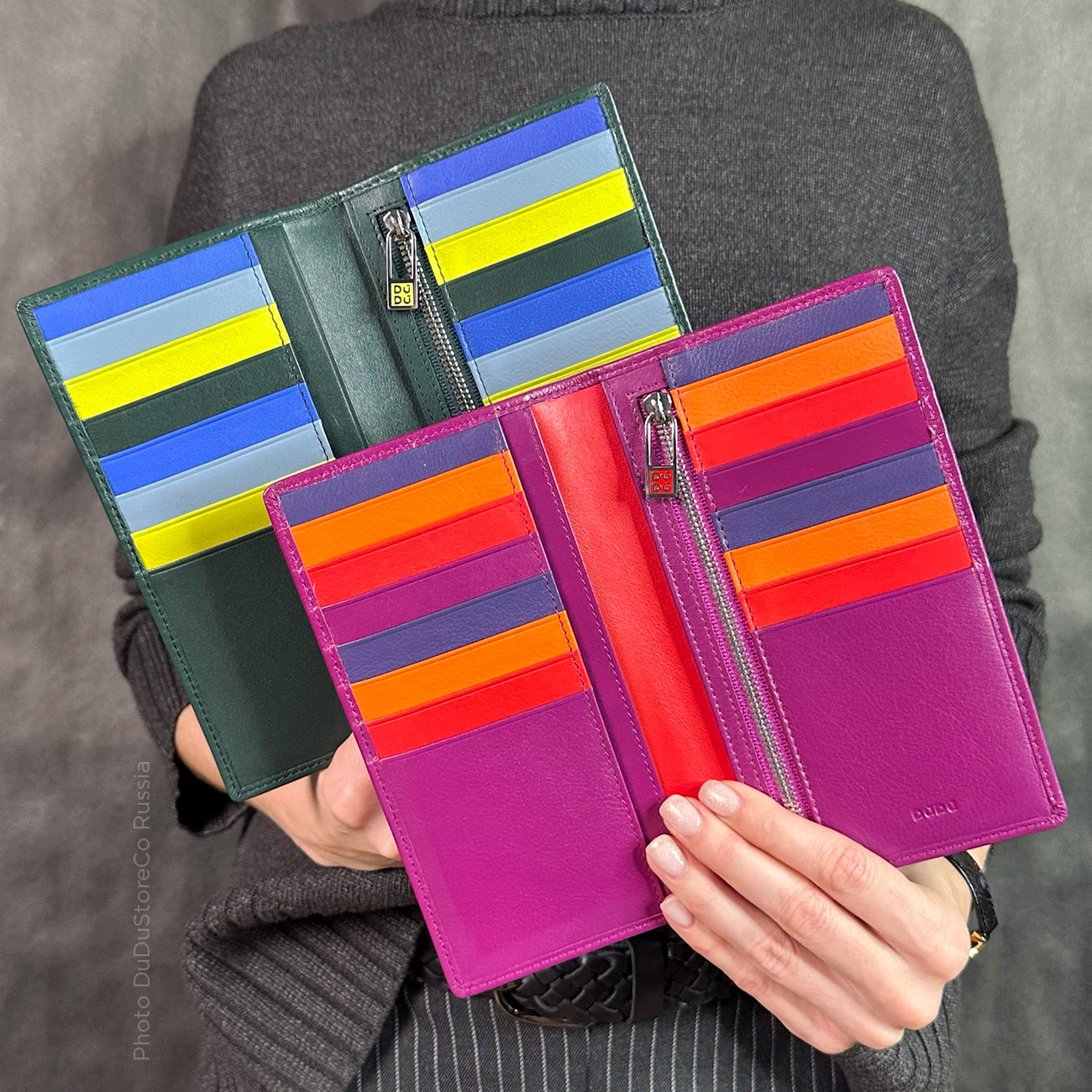 Вертикальное кожаное портмоне кошелек DuDu серии Vulcano