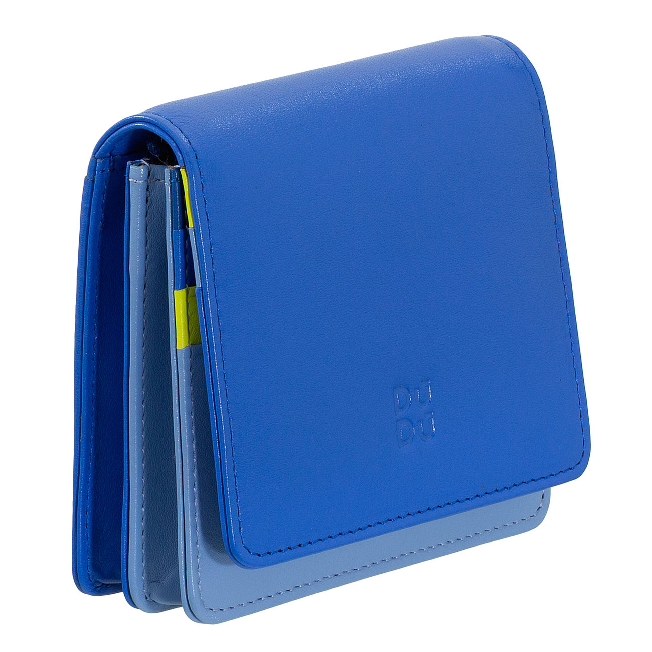 Маленький цветной кожаный итальянский кошелек DuDu серии Flores