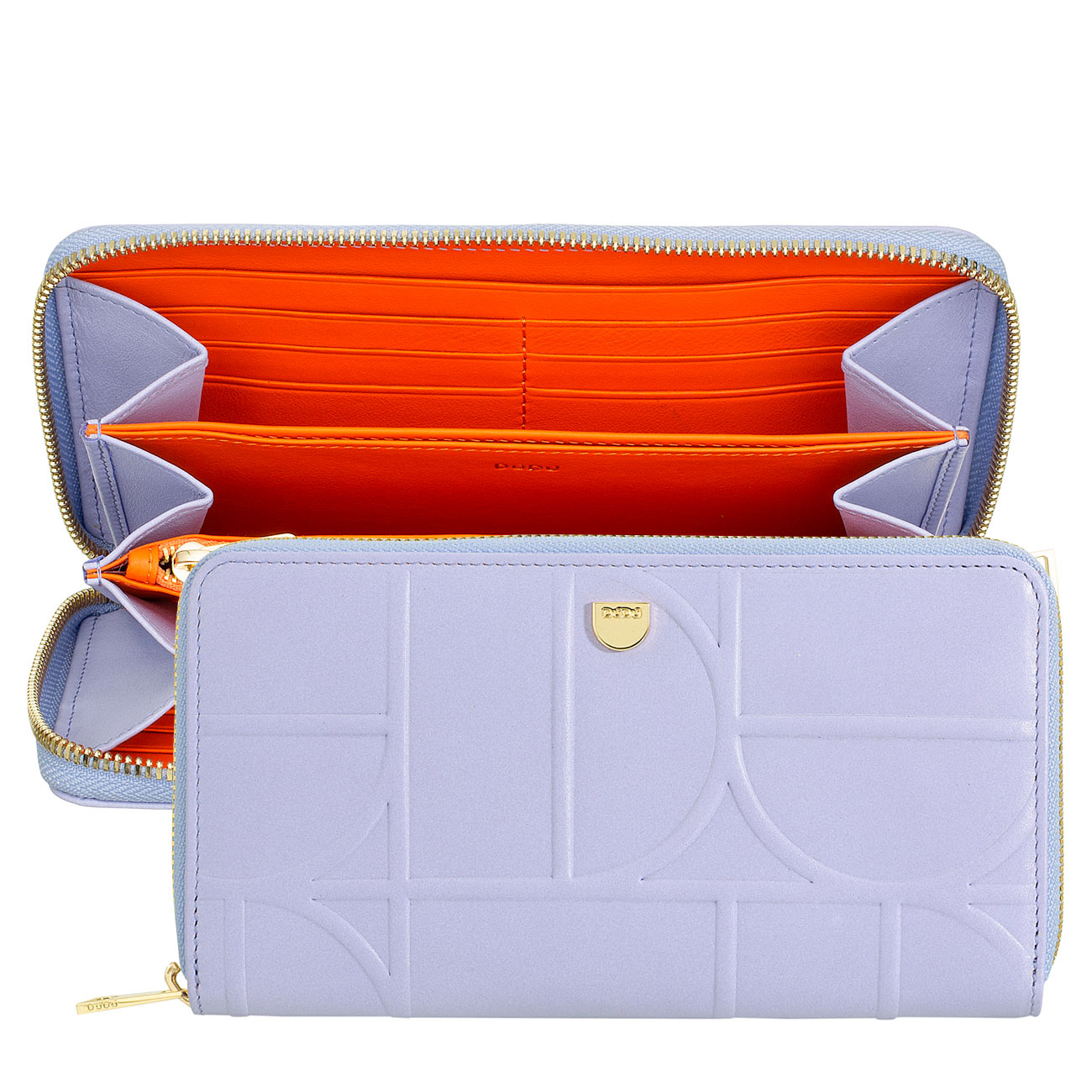 Большое цветное кожаное портмоне на круговой молнии серии Mauritius