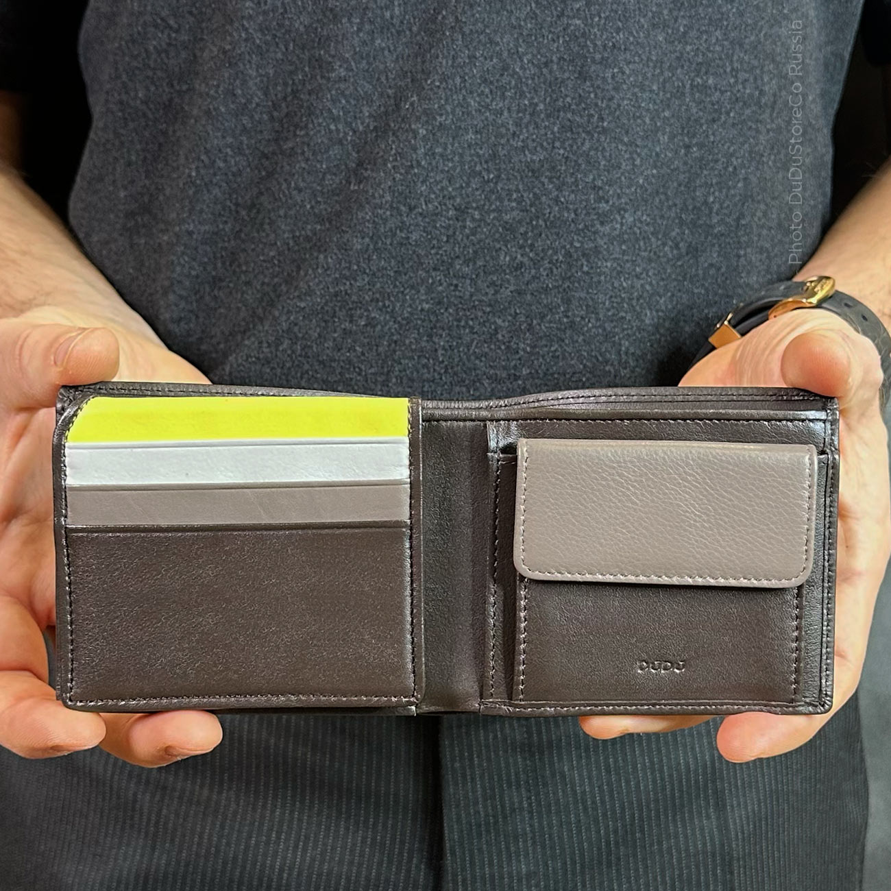 Итальянский мужской кожаный кошелёк DuDu серии Tullio