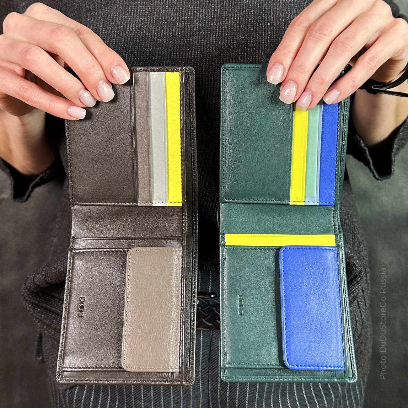 Итальянский мужской кожаный цветной кошелёк DuDu серии Azzorre