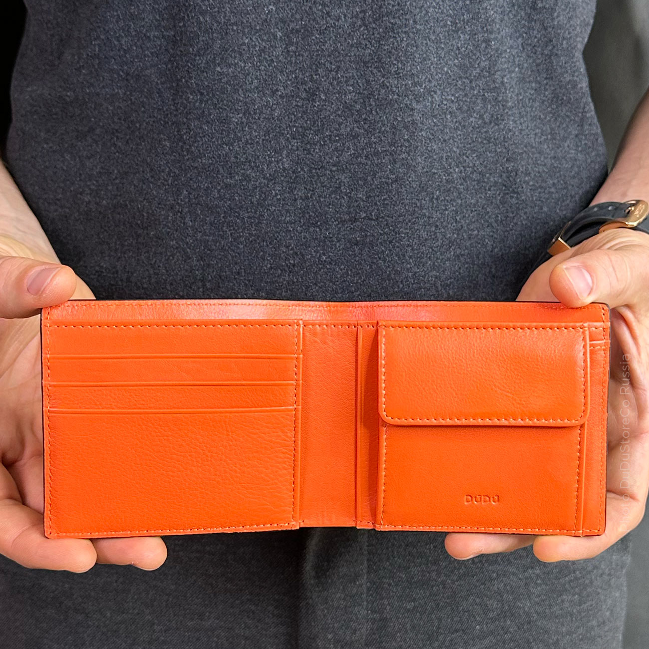 Итальянский мужской кожаный цветной кошелёк DuDu серии Azzorre