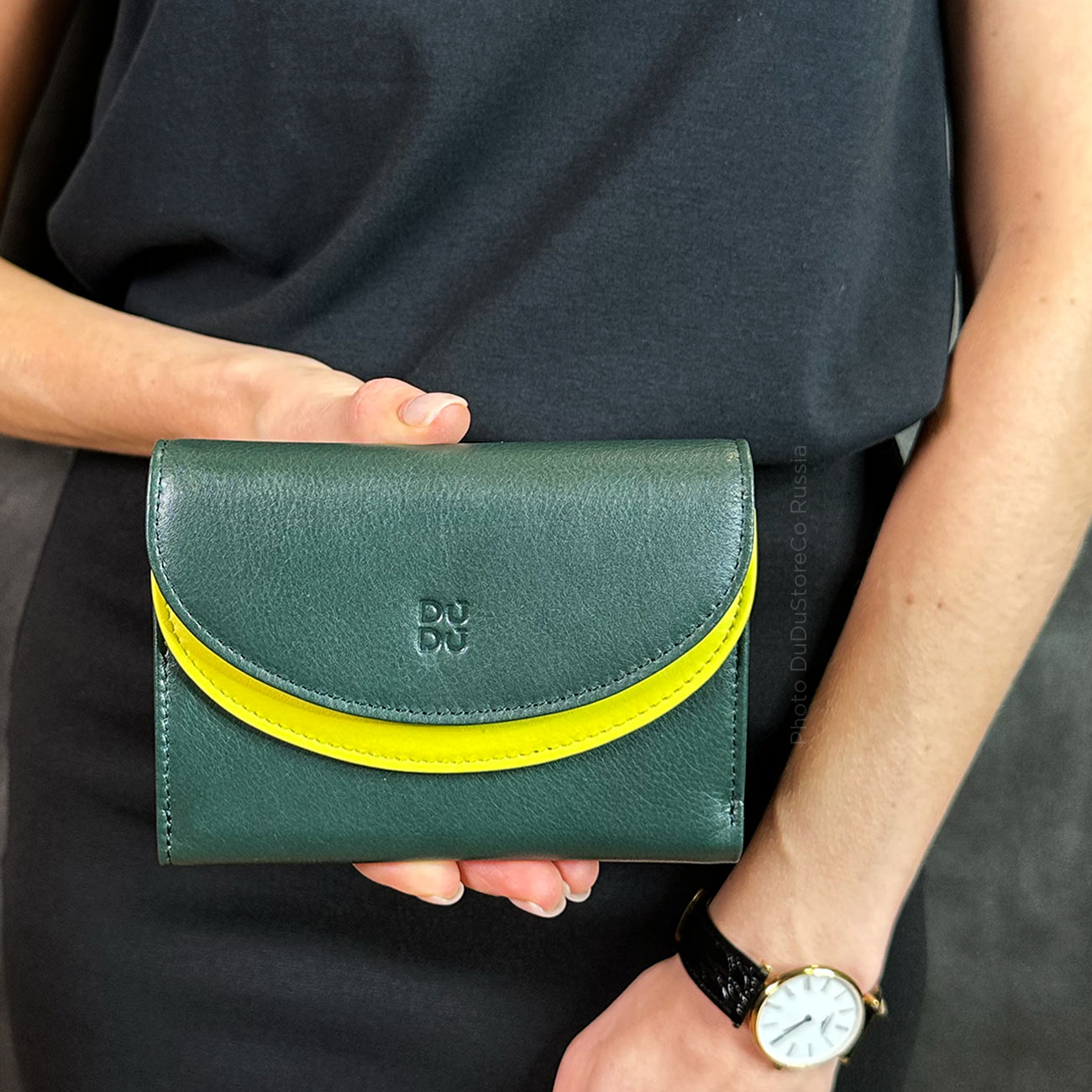 Итальянский женский кожаный кошелек DuDu серии Galapagos