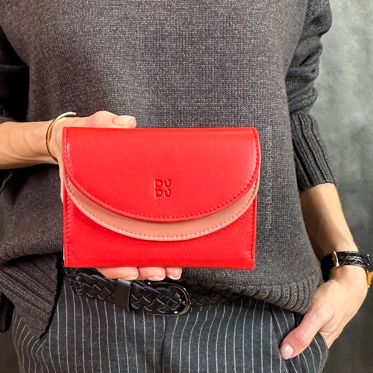 Итальянский цветной кожаный кошелек DuDu серии Galapagos