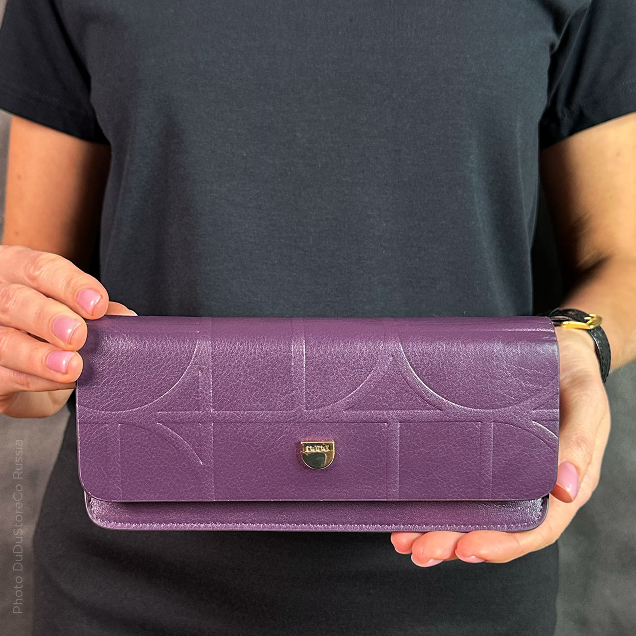 Итальянский кожаный футляр для очков DuDu серии Calais