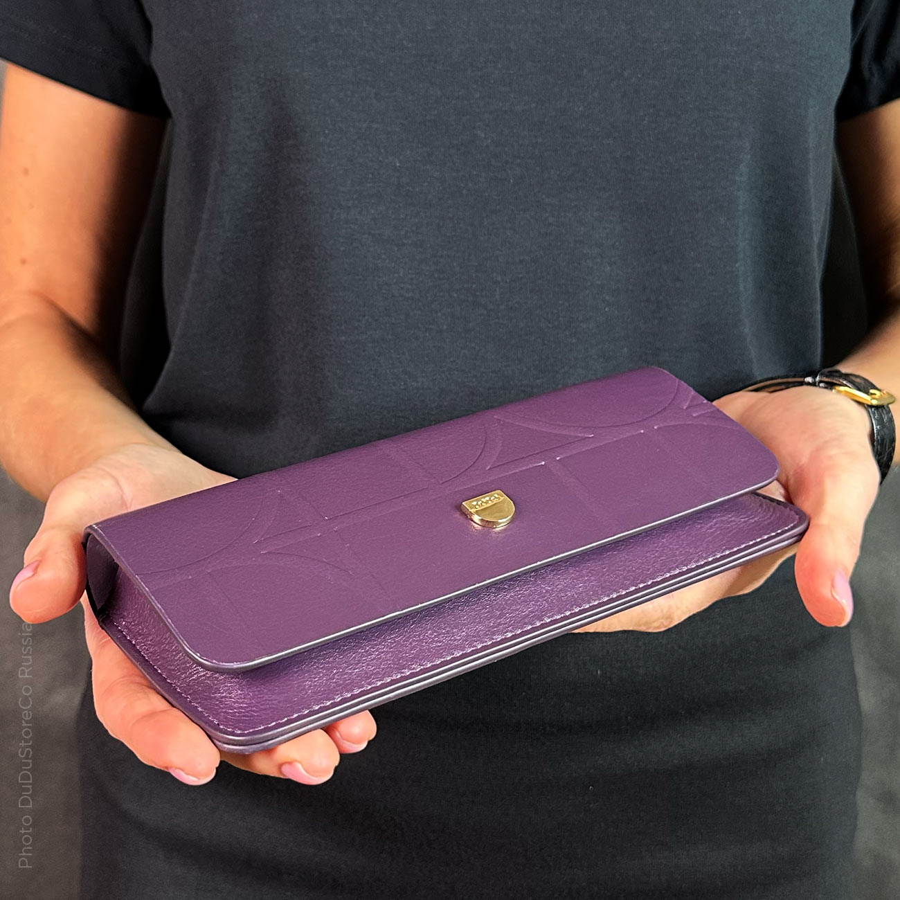 Итальянский кожаный футляр для очков DuDu серии Calais