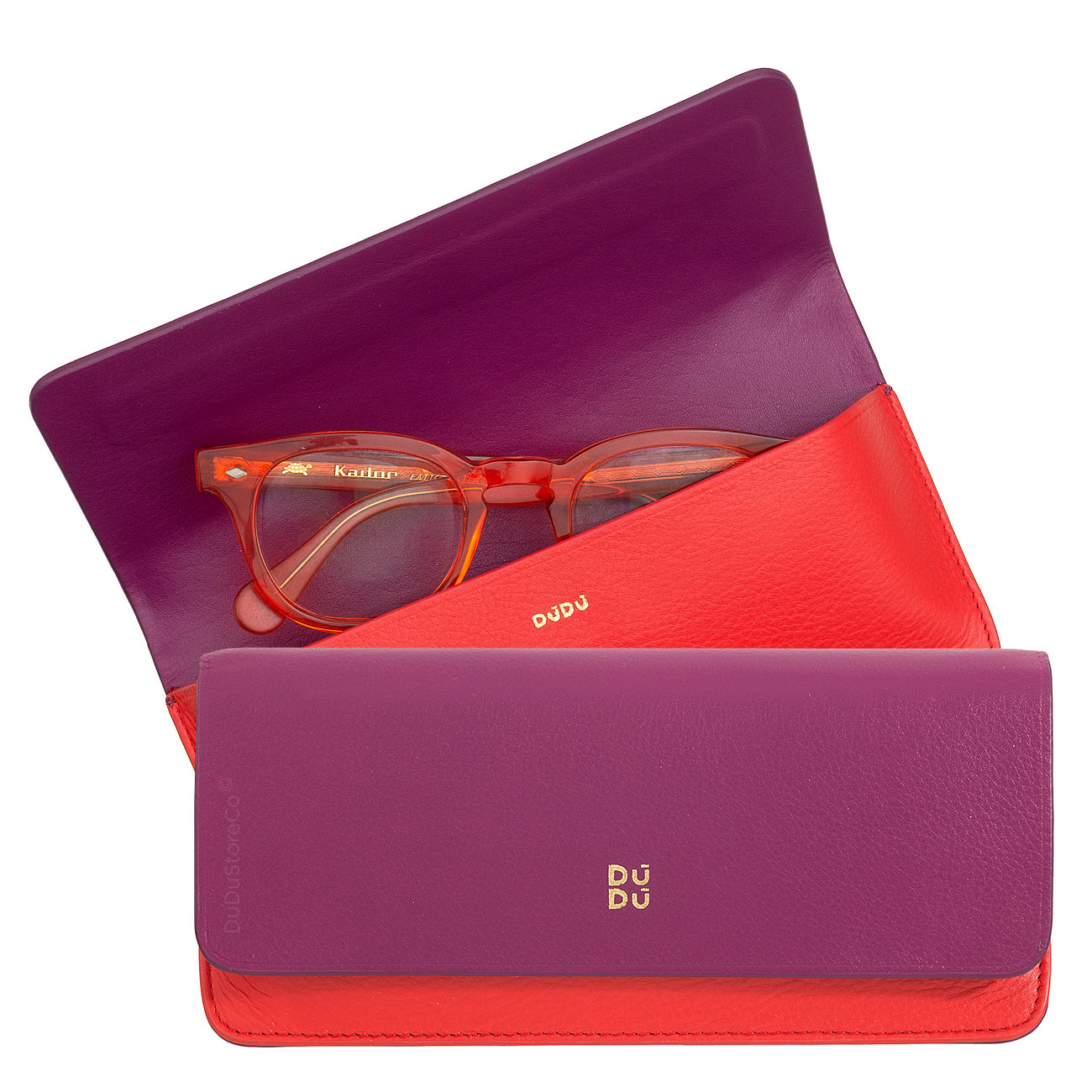 Итальянский кожаный футляр для очков DuDu серии Calais