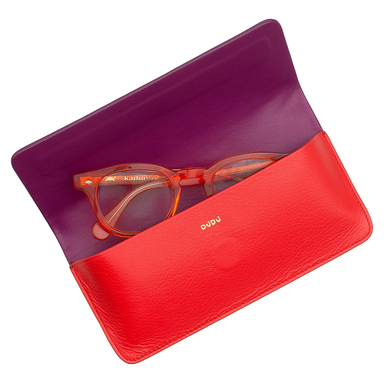 Итальянский кожаный футляр для очков DuDu серии Calais
