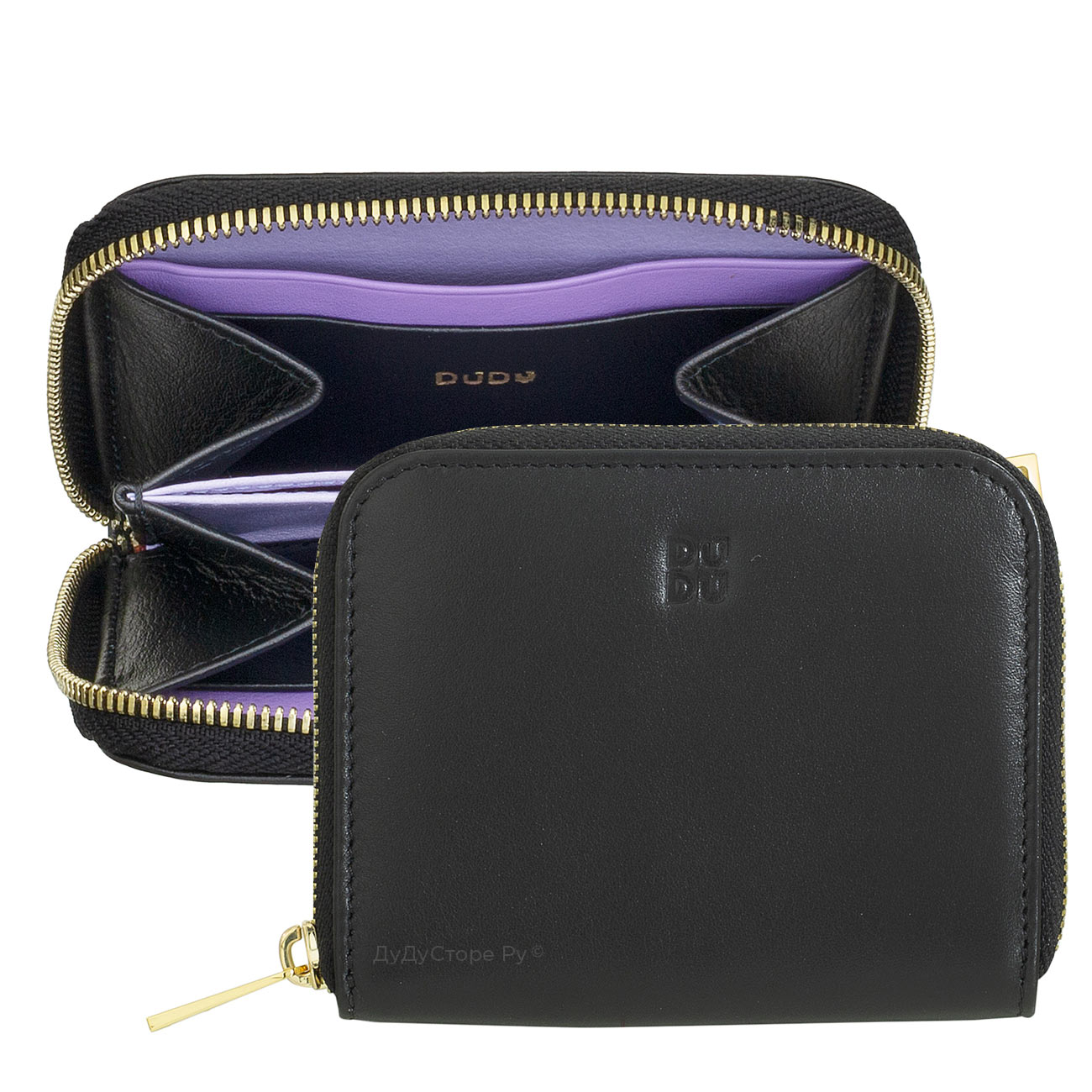 Итальянский кожаный кошелек для пластиковых карт на молнии DuDu серии Hokkaido