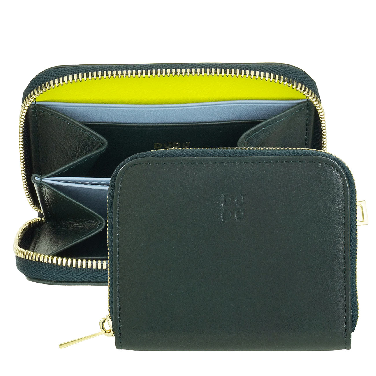 Итальянский кожаный кошелек для пластиковых карт на молнии DuDu серии Hokkaido