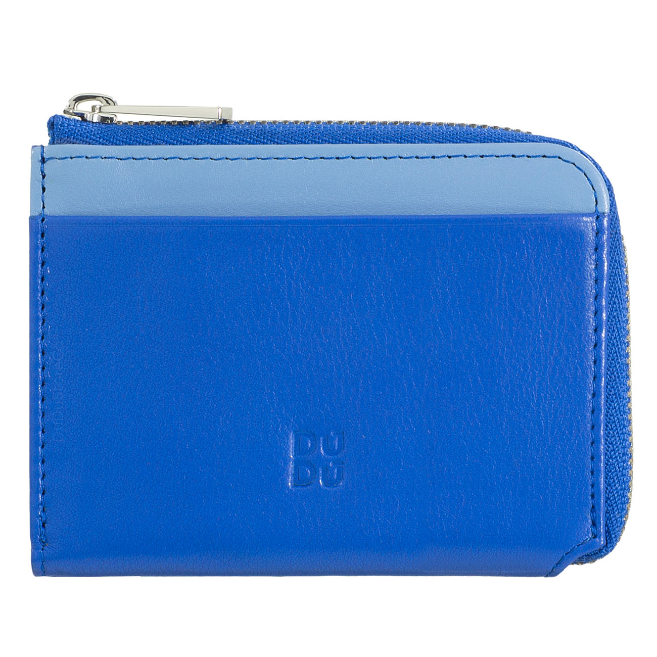 Компактный итальянский кожаный кардхолдер на молнии DuDu серии Petrol