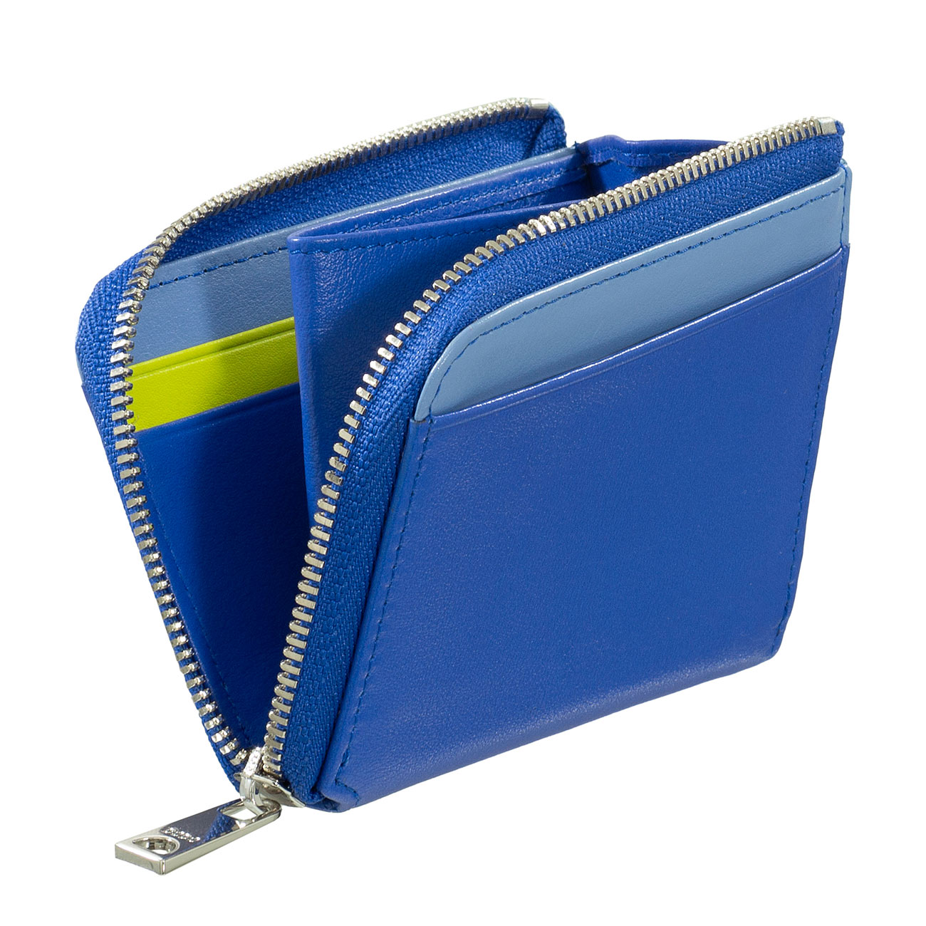 Компактный итальянский кожаный кардхолдер на молнии DuDu серии Petrol