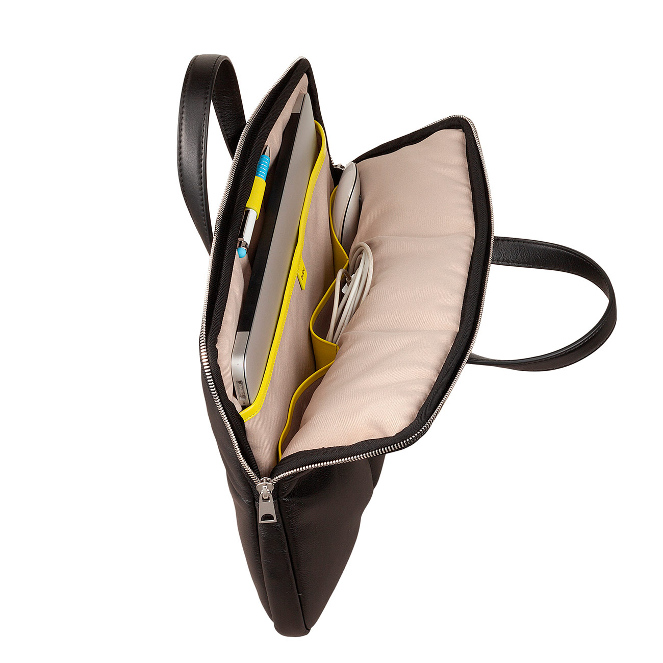 Итальянская женская кожаная сумка-портфель DuDu серии Togean