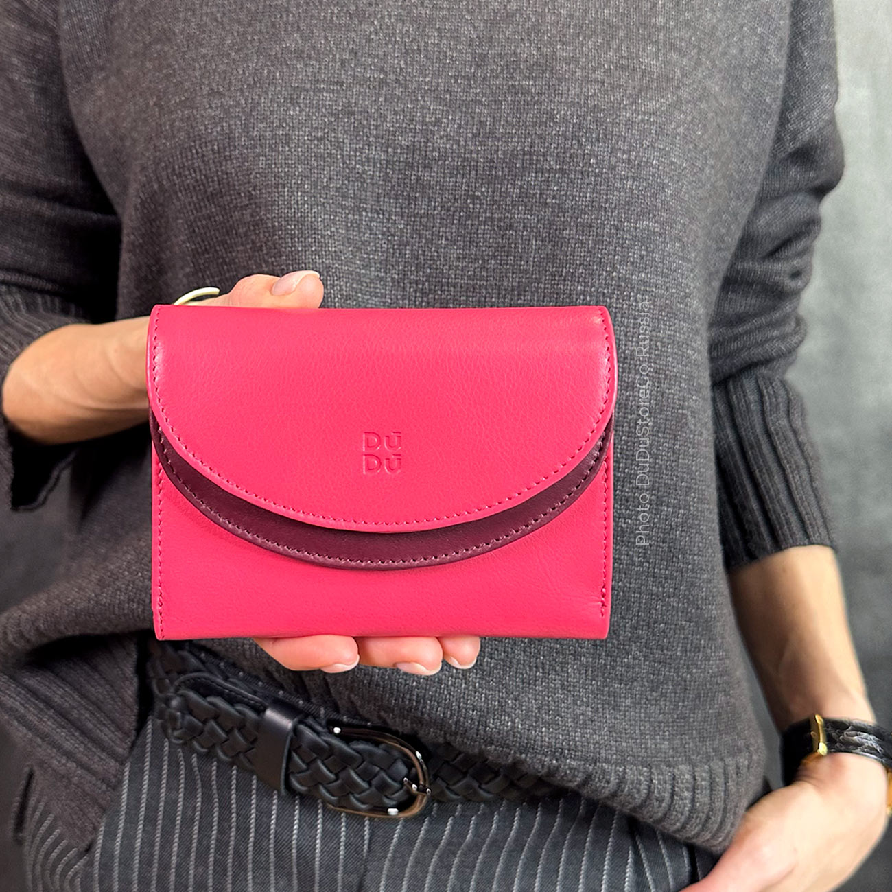 Итальянский цветной кожаный кошелек DuDu серии Galapagos