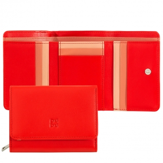 Красный цветной кожаный кошелек DuDu серии Pemba